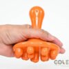 Mushroom Massage Tool, multi level fingers to reach different layers of the skin, orange color, made of pine wood. great for deep tissue massage, reflexology, cellulite and break down of fat.