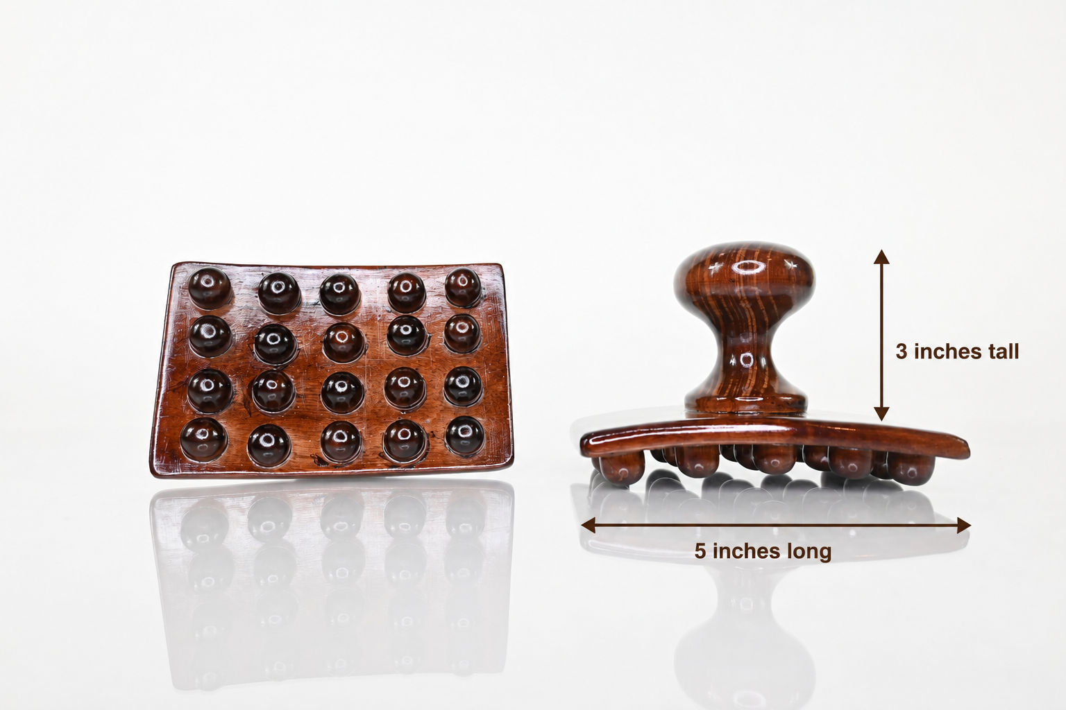 Wood therapy set of mushrooms with measurements