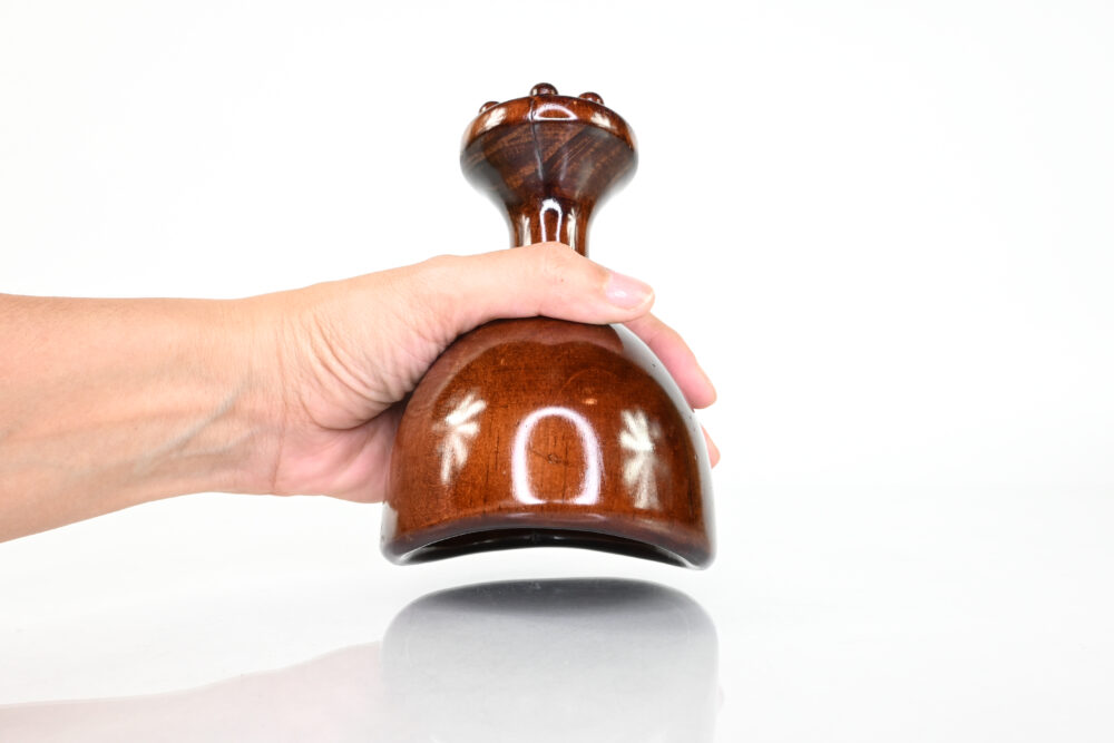 Wood therapy cup with mushroom for lymphatic drainage massage