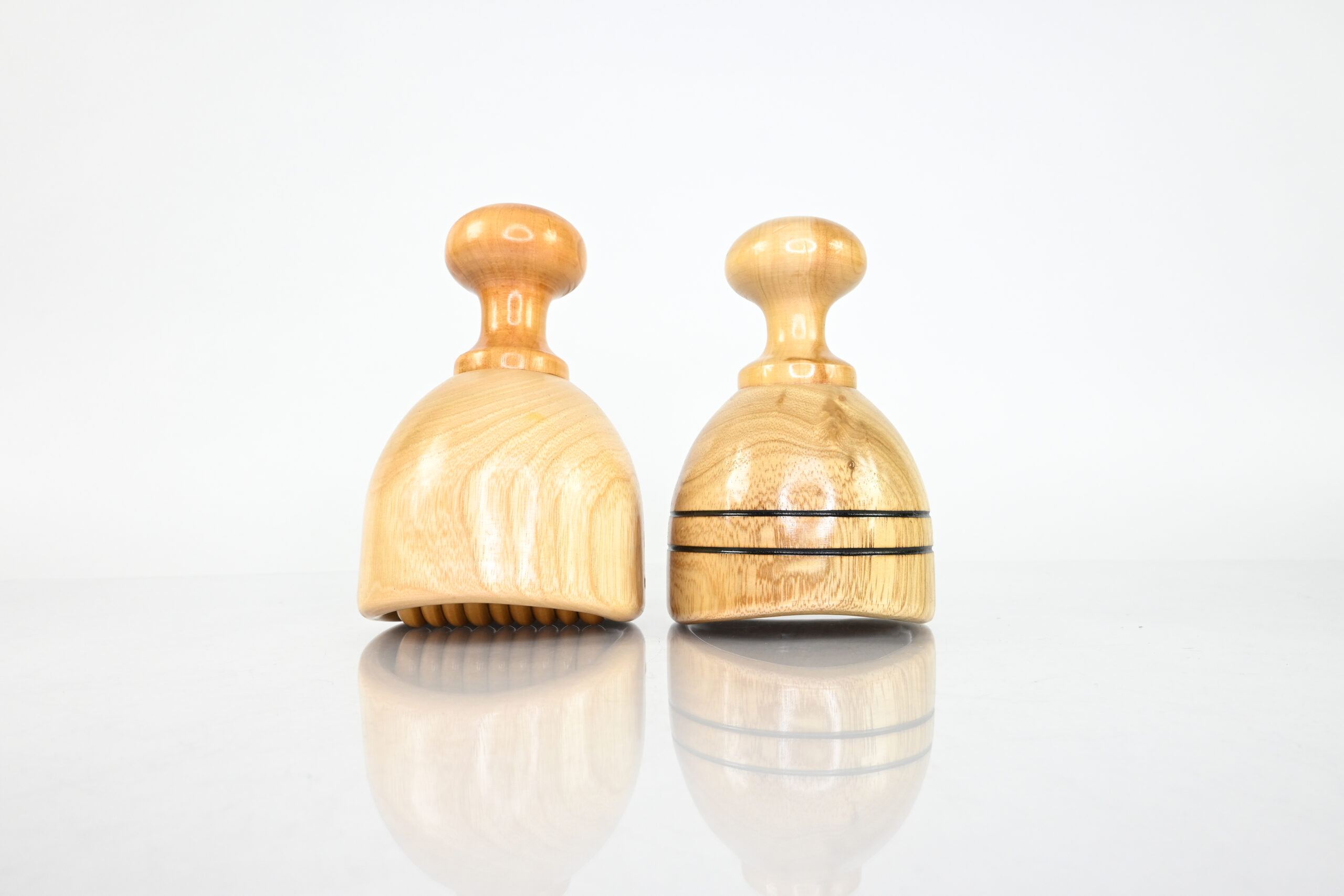 Wood therapy cups for lymphatic drainage with soft roller and classic Swedish cup